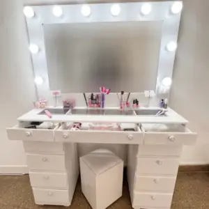 Tocador Diaz Home Mueble Maquillador Blanco 120 cm x 160 cm